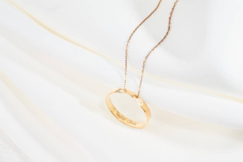 925 Sterling Silber Versteckte Nachricht Ring Halskette Personalisierte Liebhaber-Halskette von MekaSilverJewelry