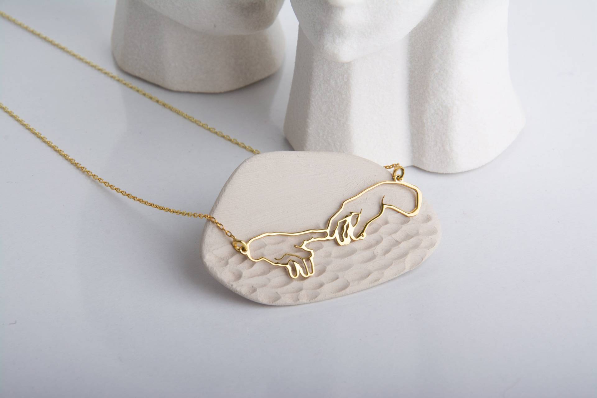 Erschaffung Adam Kette 925 Sterling Silber, 14K Vergoldet von MekaSilverJewelry