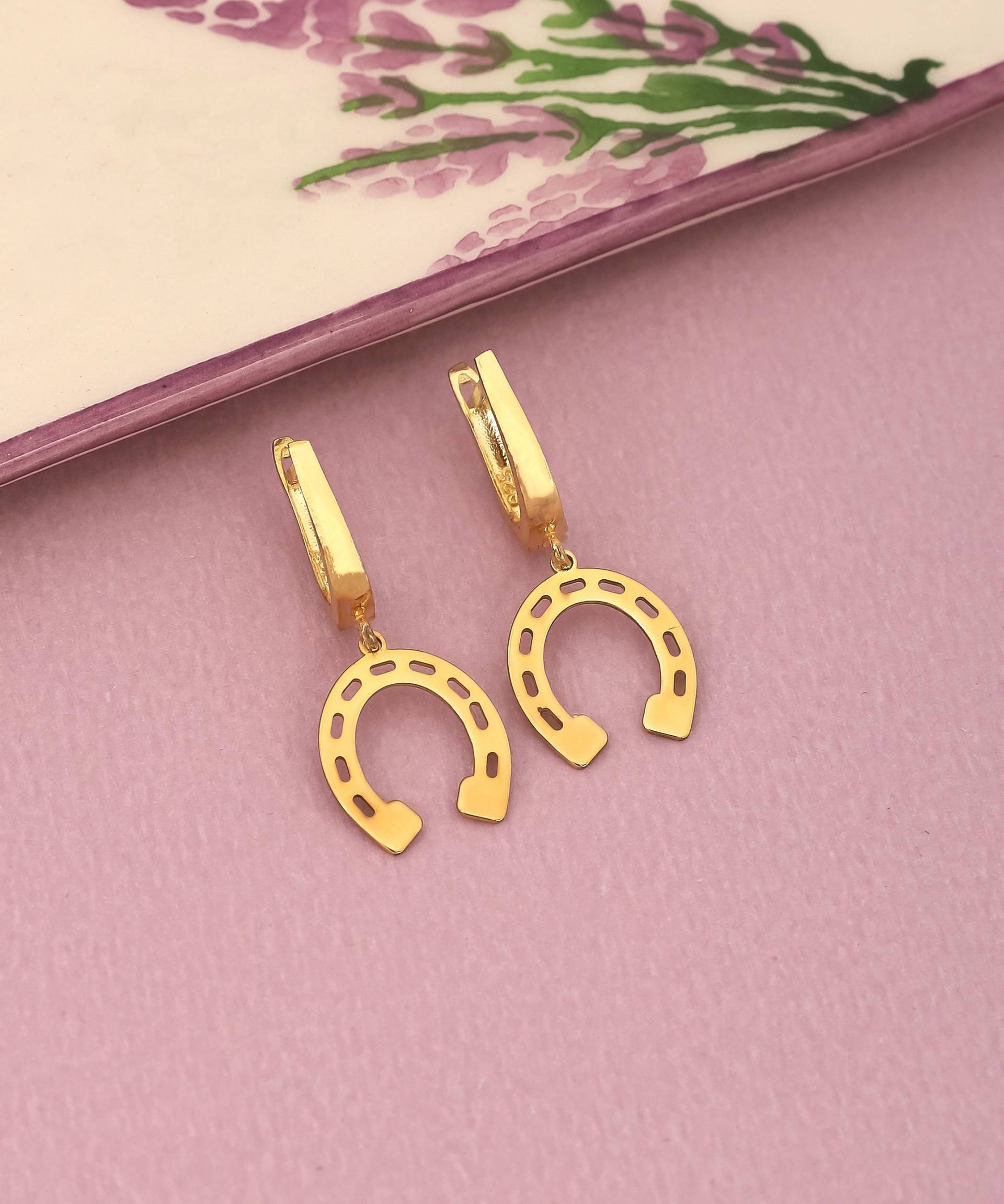 Hufeisen Ohrringe Aus 925Er Silber Glücksbringer, Personalisierter Schmuck von MekaSilverJewelry