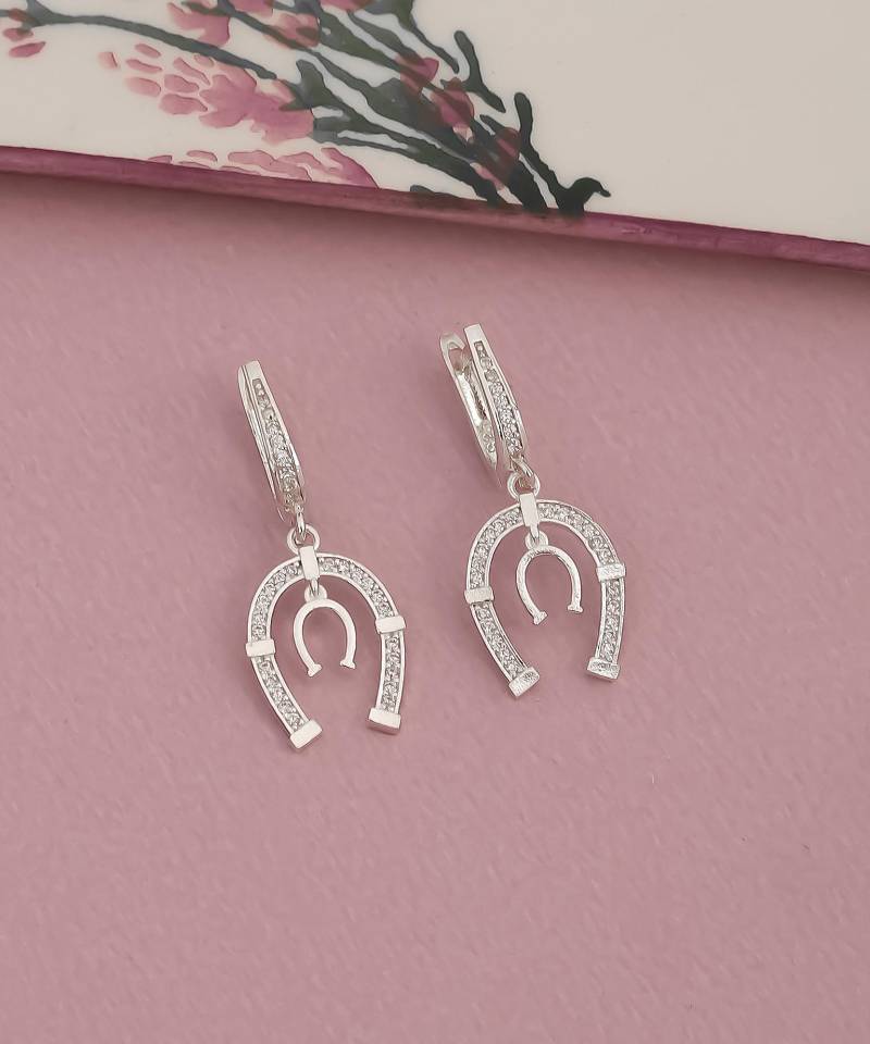 Hufeisen Ohrringe Aus Sterlingsilber Viel Glück Schmuck Geschenk von MekaSilverJewelry