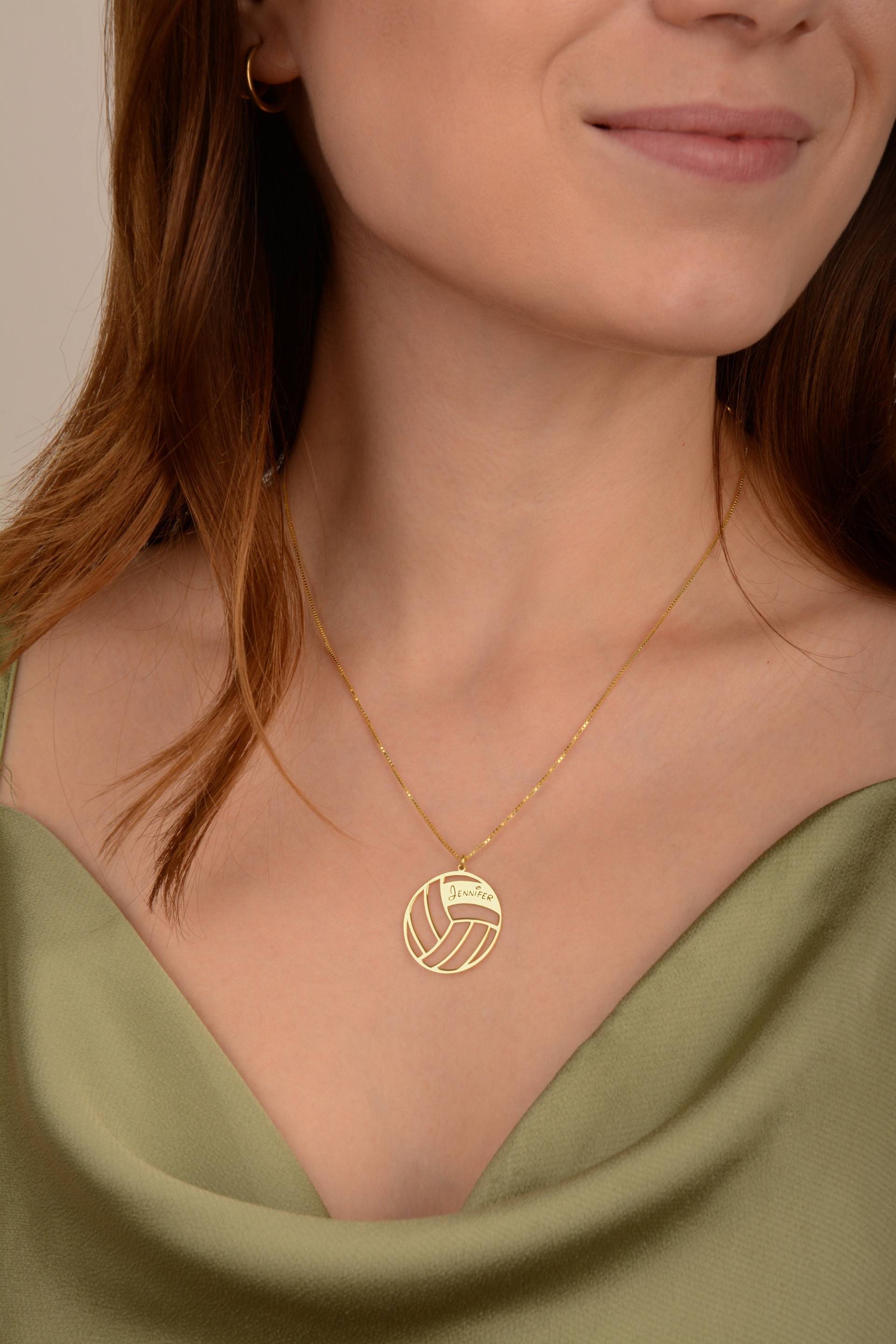 Personalisierte Beachvolleyball-Halskette 925Er Sterlingsilber, Personalisierter Namensschmuck von MekaSilverJewelry