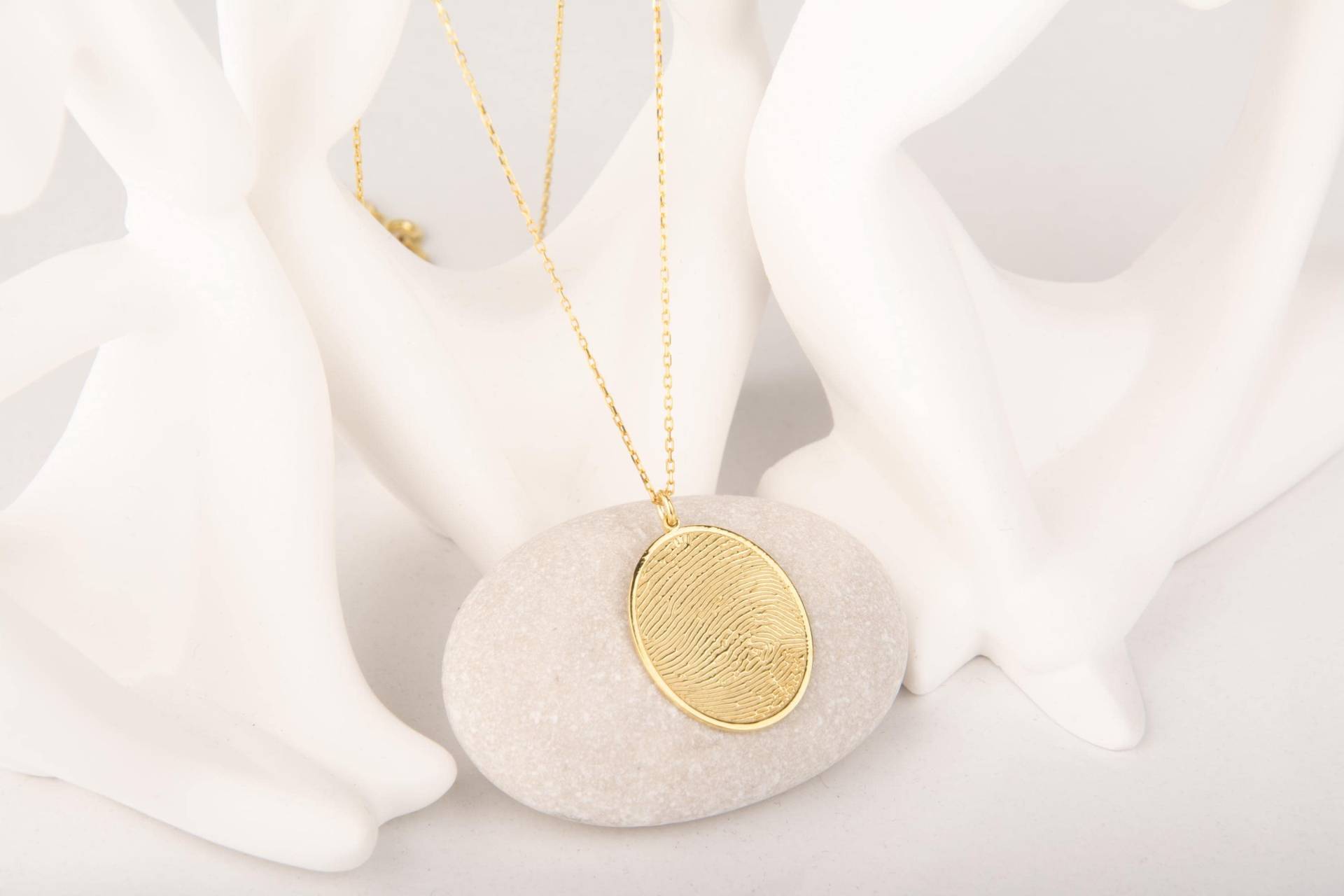 Personalisierte Fingerabdruck Halskette Sterling Silber Erinnerungsgeschenk von MekaSilverJewelry