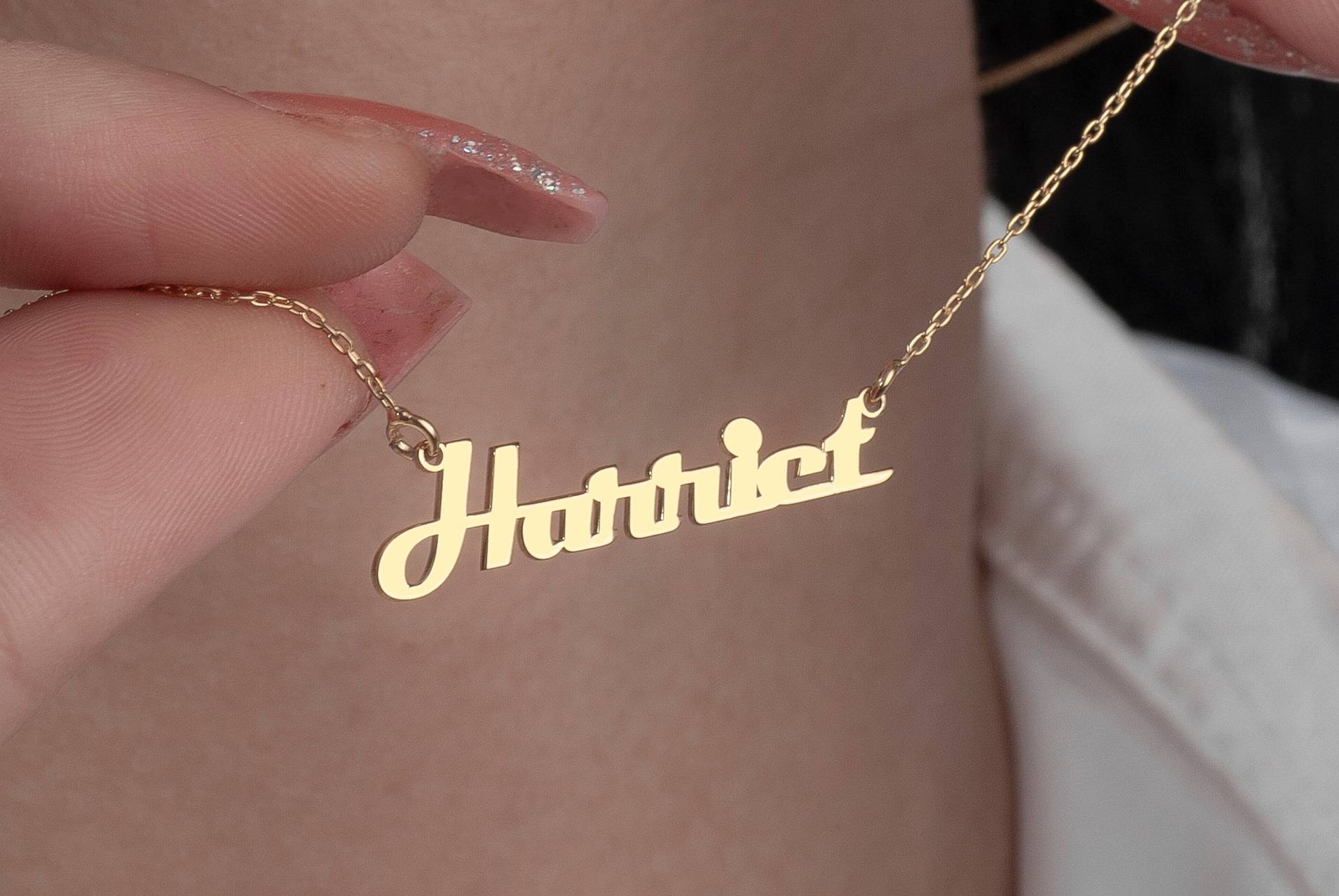 Personalisierte Namen Halskette 14K Vergoldeter Sterling Silber Schmuck von MekaSilverJewelry