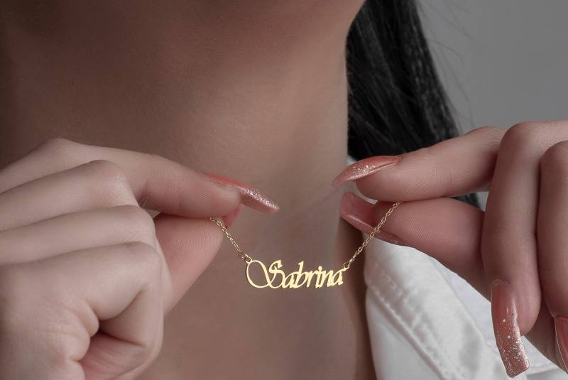 Personalisierte Sterling Silber Name Halskette - Individueller Handgemachter Schmuck von MekaSilverJewelry