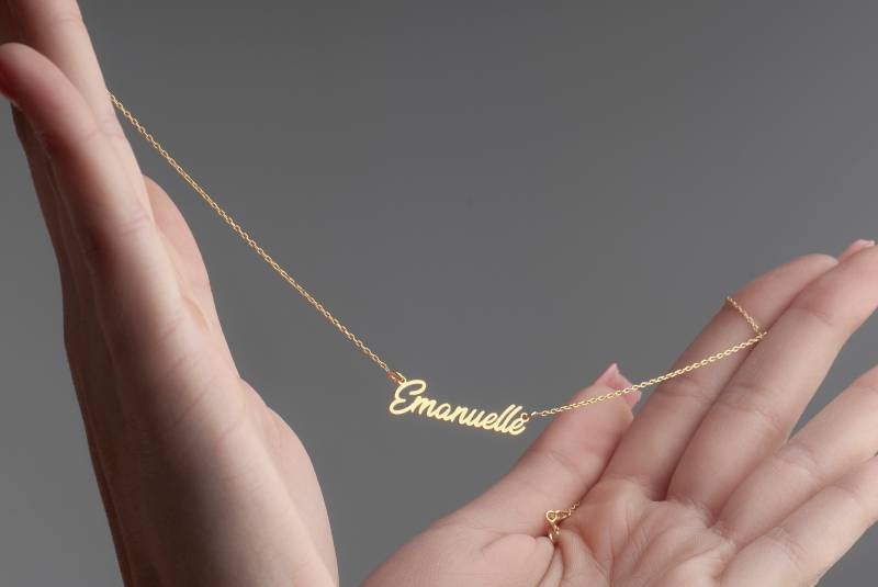 Personalisierte Sterling Silber Name Halskette - Individueller Handgemachter Schmuck von MekaSilverJewelry