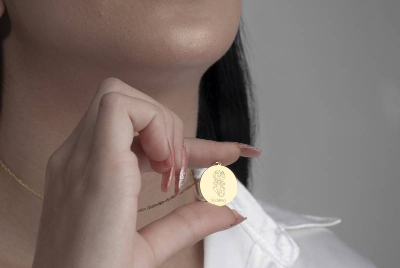 Personalisierte Sternzeichen Kette 925 Sterling Silber Horoskop Anhänger von MekaSilverJewelry