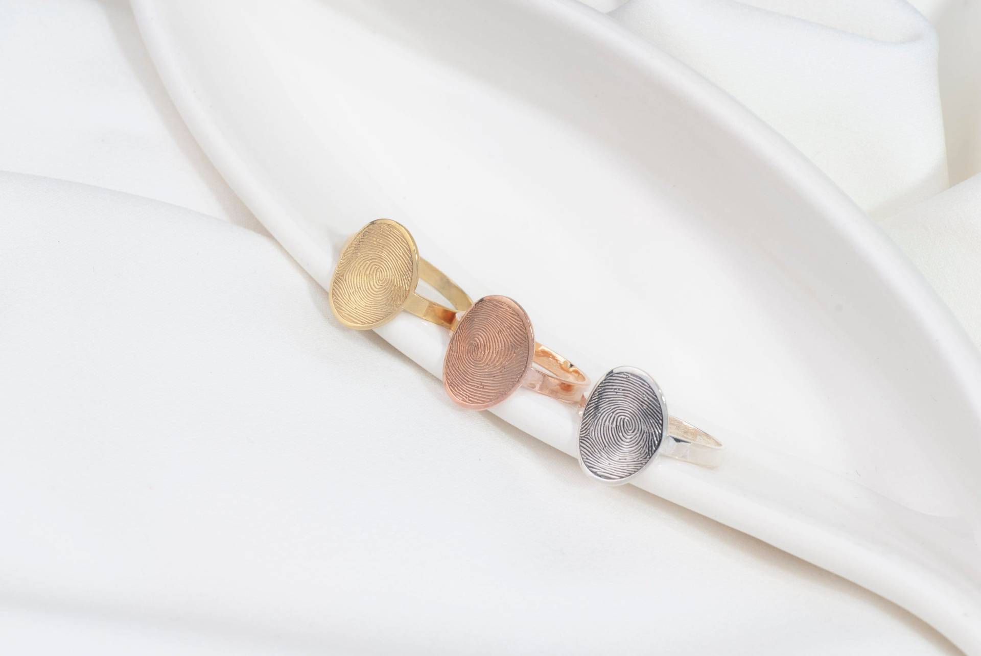 Personalisierter Fingerabdruck Ring 925 Sterling Silber Benutzerdefinierte Gedenkschmuck von MekaSilverJewelry