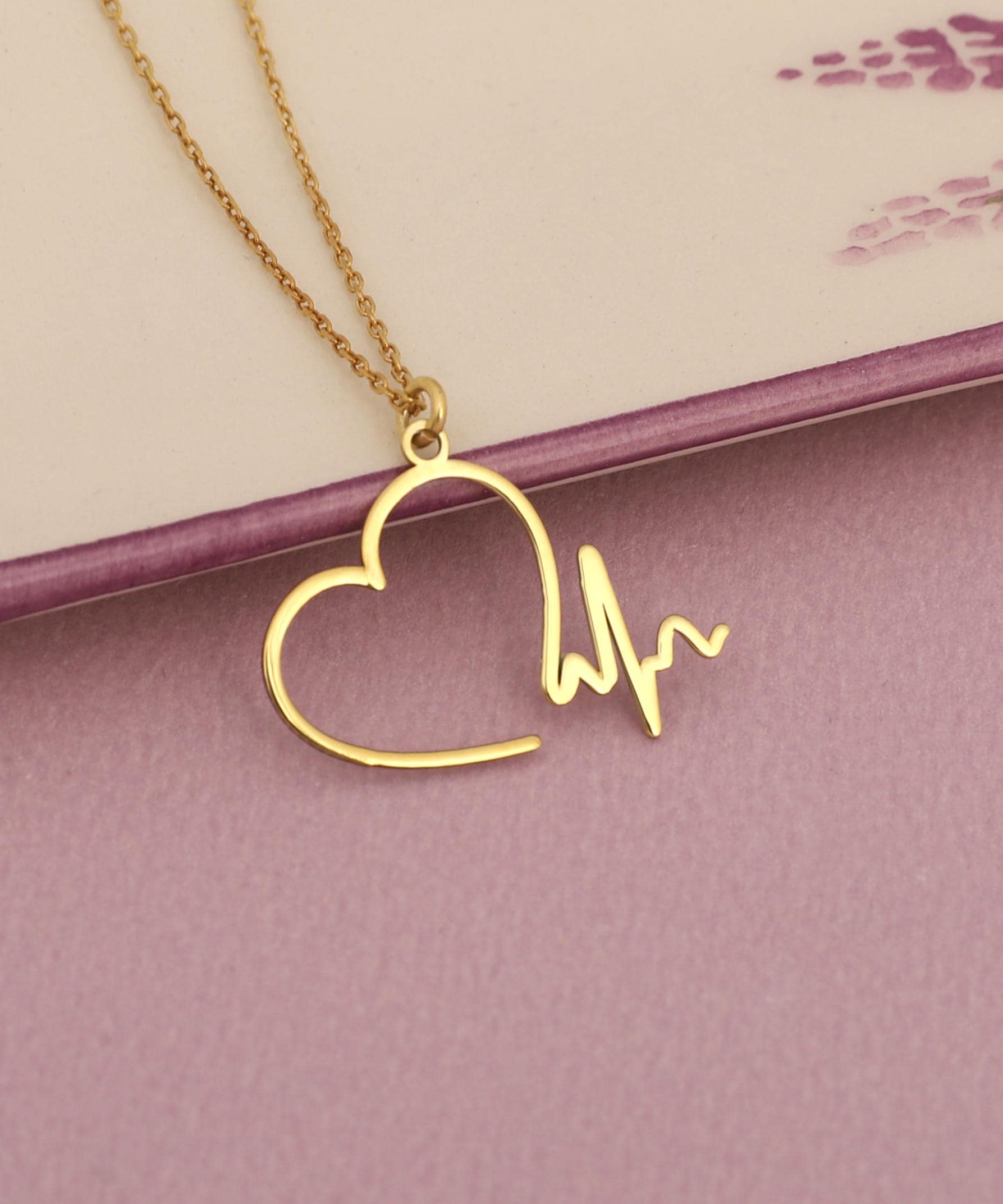 sterling Silber Herzschlag Halskette Zierlicher Liebesschmuck von MekaSilverJewelry