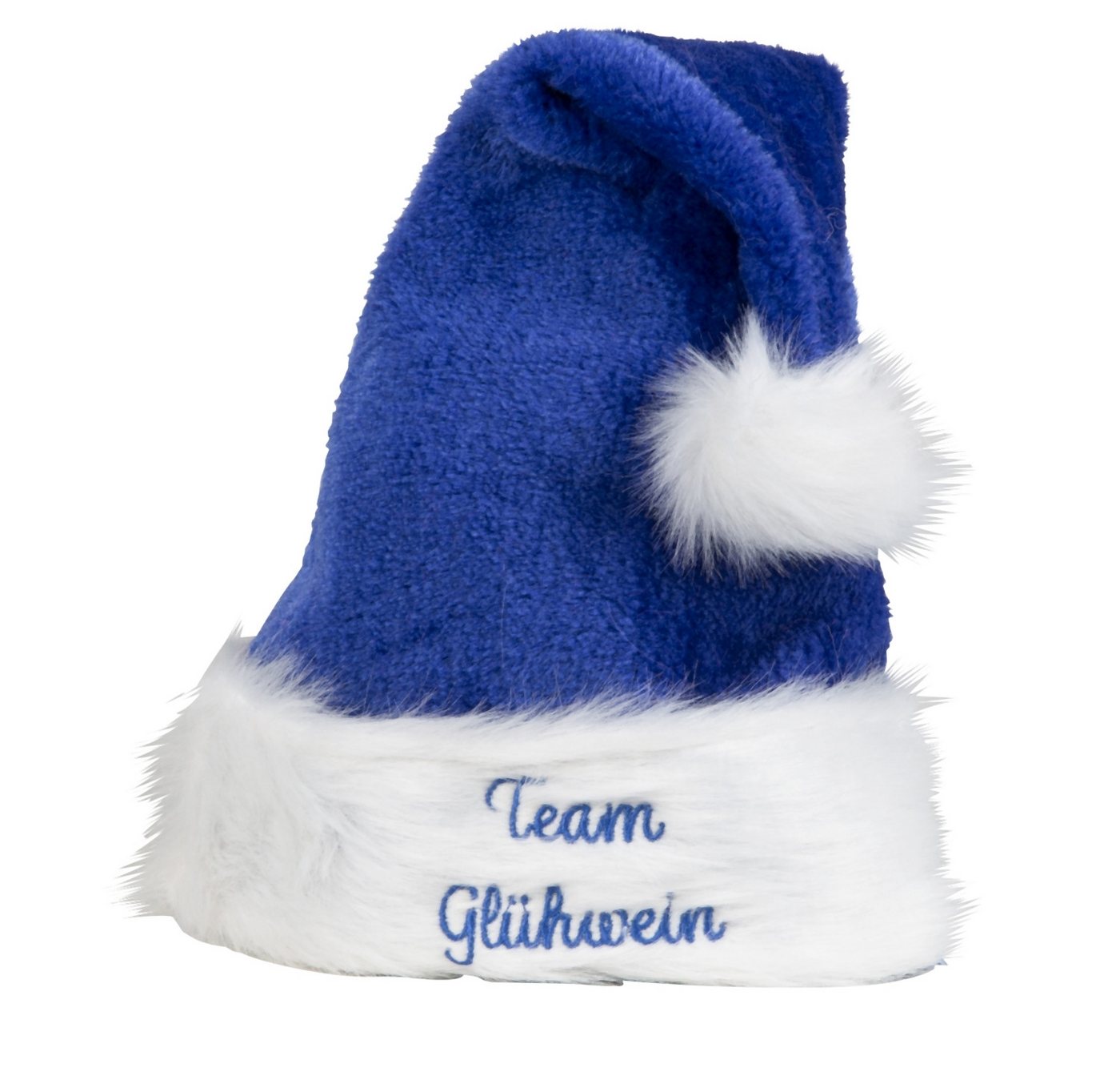 Mel-O-Design Bommelmütze Nikolausmütze "Glühwein Prinzessin" oder "Team Glühwein" (Weihnachts Mütze Weihnachts Kostüm, Pink, Blau) mit lustiger Stickerei von Mel-O-Design