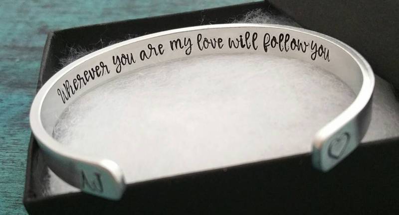 Wo Immer Du Bist, Meine Liebe Wird Dir Verborgenes Botschaftsarmband Folgen, Trauer, Tod, Verlust, Geschenk Nach Dem Tod Eines Geliebten Menschen von MelMadeItonEtsy