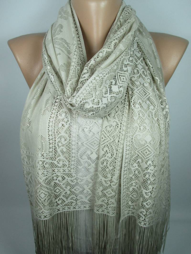 Beige Tüll Schal Einzigartiges Geschenk Für Frauen Hochzeit Brautjungfern Braut Zubehör Weihnachtsgeschenk Sie Mama Frau von MelScarf