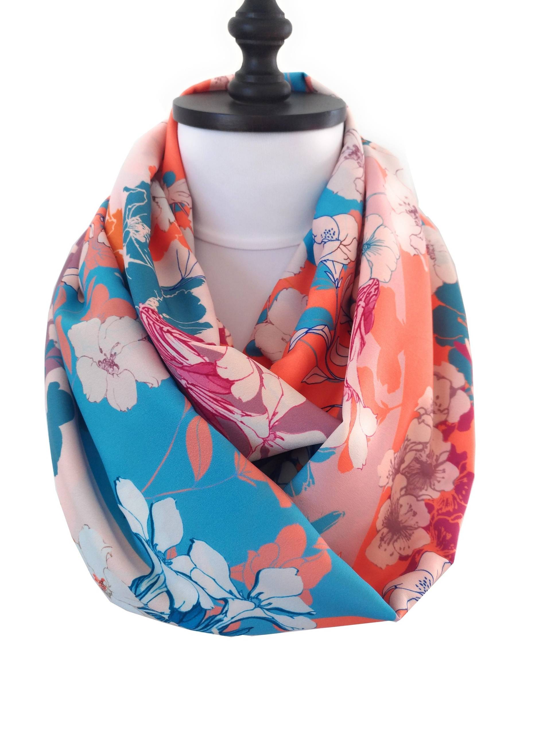 Blumenschal Damen Infinity Schal Weihnachten Geschenk Für Sie Mode Accessoires Einzigartiges Frauen Muttertag Mama von MelScarf