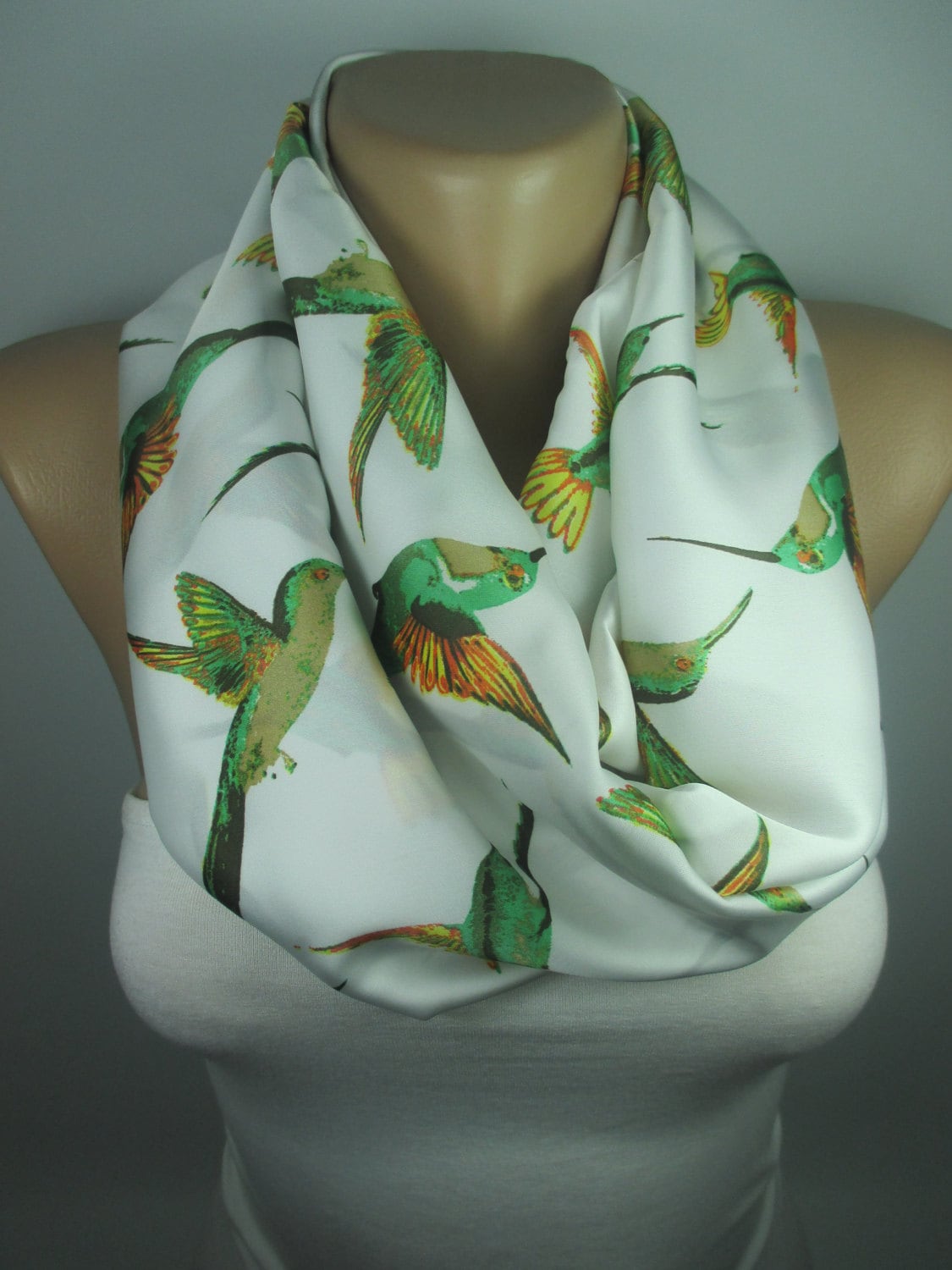 Grüner Vogel Schal Pet Liebhaber Geschenk Tier Infinity Einzigartiges Für Frauen Winter Zubehör Weihnachtsgeschenk Sie Mama Frau von MelScarf