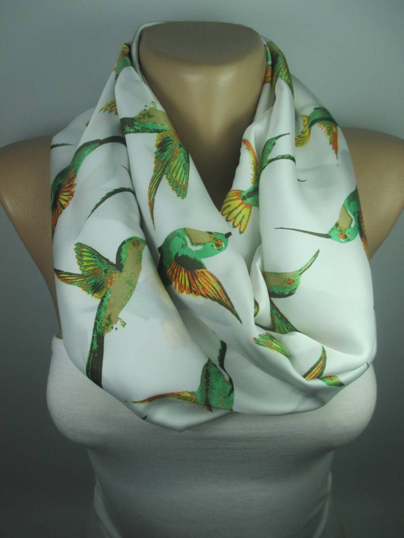 Grüner Vogel Schal Pet Liebhaber Geschenk Tier Infinity Einzigartiges Für Frauen Winter Zubehör Weihnachtsgeschenk Sie Mama Frau von MelScarf