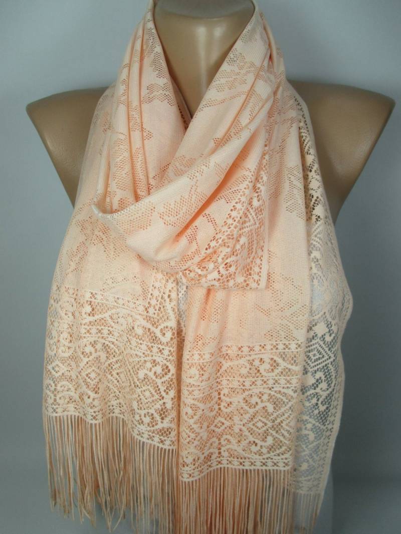 Lachs Tüll Schal Hochzeit Brautjungfern Geschenk Braut Zubehör Einzigartiges Für Frauen Weihnachtsgeschenk Sie Mama von MelScarf