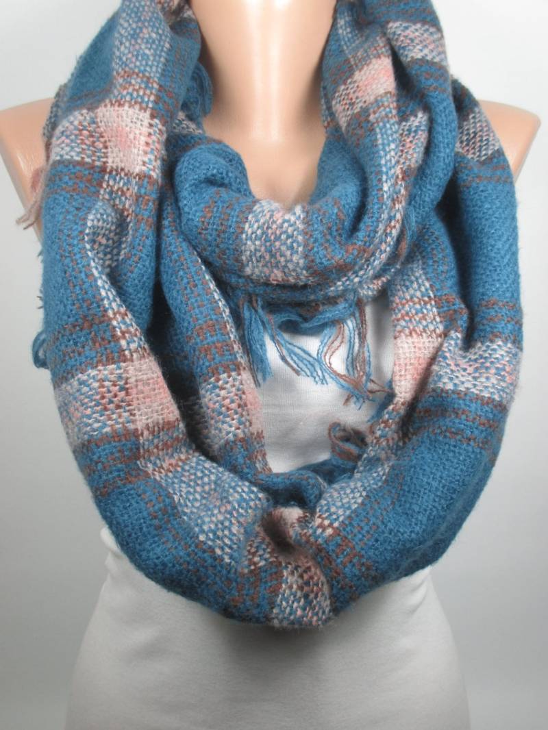 Plaid Decke Infinity Schal Outdoor Geschenk Frauen Männer Kreis Schleife Warm Gemütliche Winter Weihnachtsgeschenk Für Sie Ihn von MelScarf