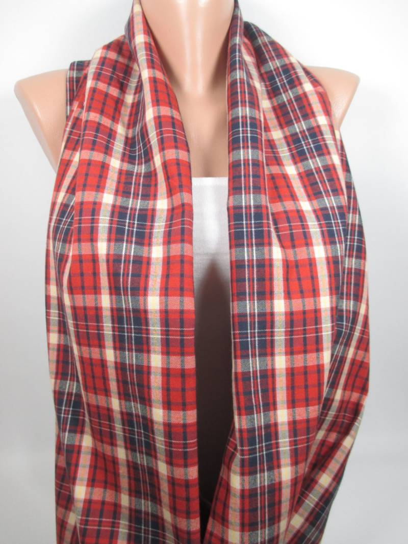 Plaid Infinity Schal Einzigartiges Geschenk Für Frauen Männer Weiche Baumwolle Flanell Winter Weihnachtsgeschenk Sie Ihn von MelScarf