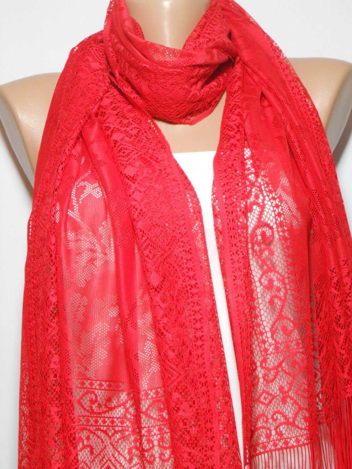 Roter Tüll Schal Einzigartiges Geschenk Für Frauen Hochzeit Brautjungfern Braut Zubehör Weihnachtsgeschenk Sie Mama Frau von MelScarf