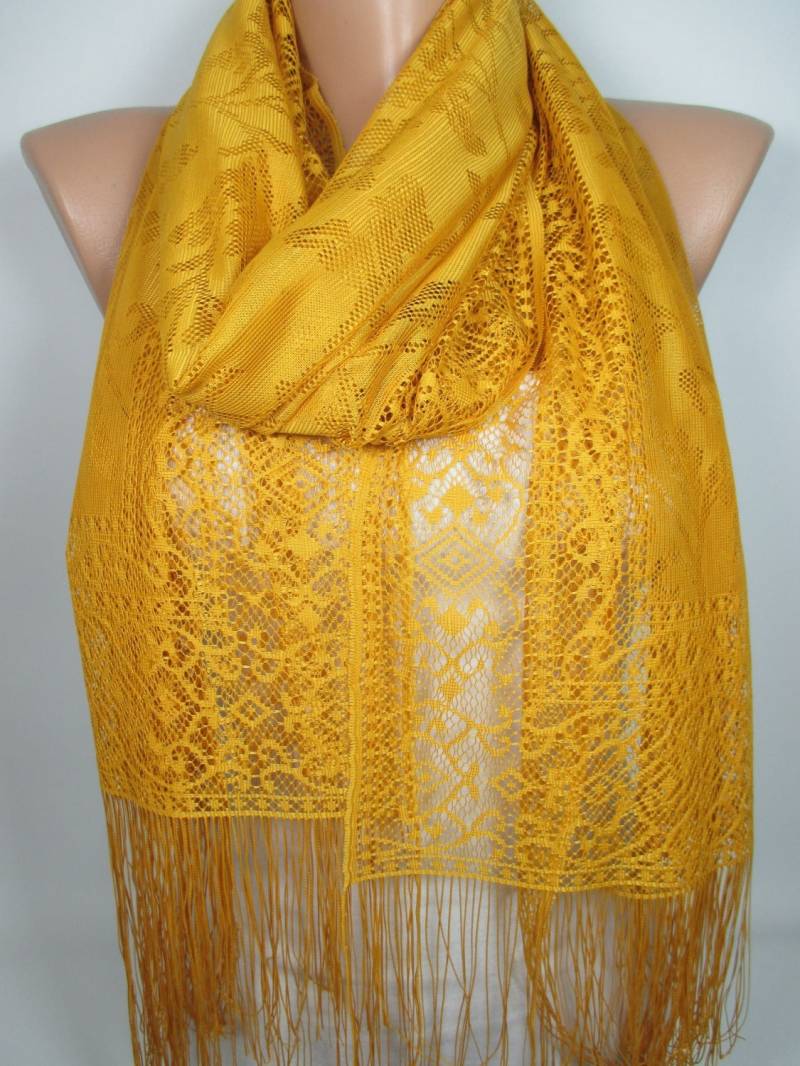 Senf Tüll Schal Winter Accessoires Für Frauen Hochzeitsschal Brautjungfern Geschenk Braut Weihnachten Für Sie Mama von MelScarf