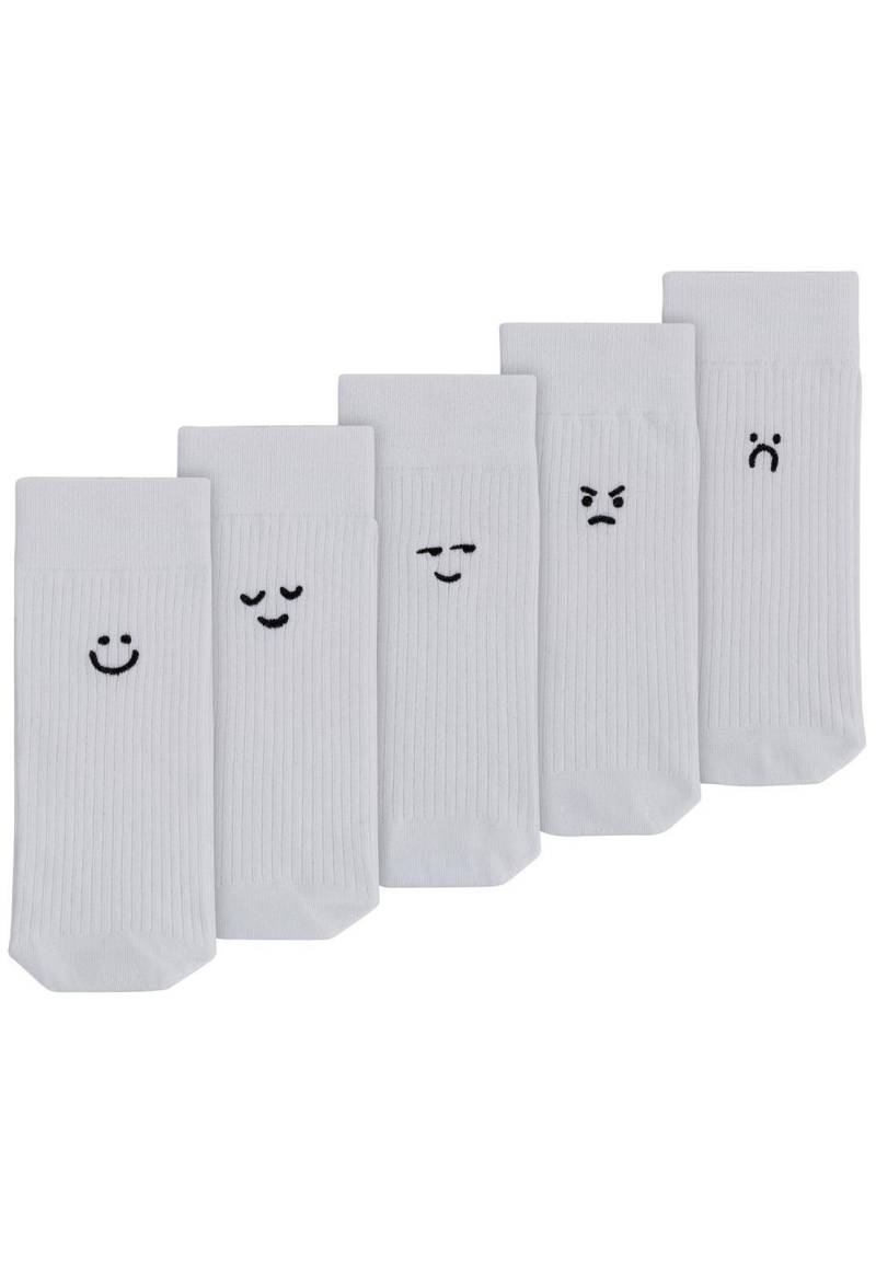 Gerippte Socken mit Stickerei, 5 er Pack von Mela