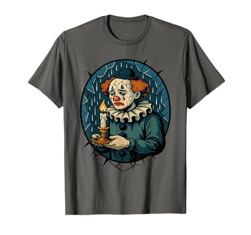Melancholischer Clown mit Kerze T-Shirt Melancholischer Clown mit Kerze T-Shirt von Melancholischer Clown Kunstvolle Reflexion