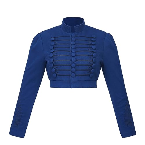 MelangCos Damen Empire Kostüm Spencer Jacke Regency Crop Redingote Reiten Show Mantel, Marineblau, M von MelangCos