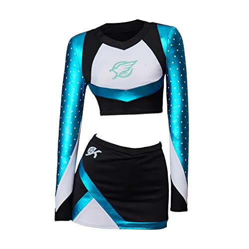 MelangCos Maddy Euphoria Outfit Cheerleader Kleid Kostüm für Mädchen Damen (S, Blau), Blau von MelangCos
