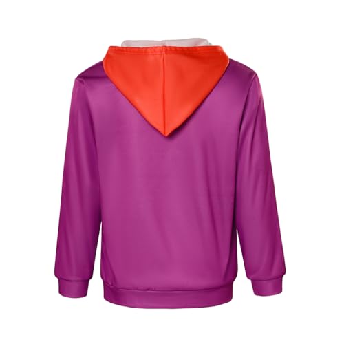 Rayman Kostüm Hoodie Herren Hero Cosplay Kapuzenpullover Sweatshirt Halloween Outfit, Violett, Small von MelangCos