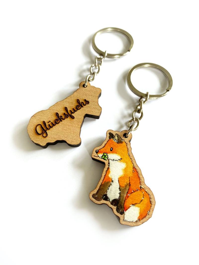 Personalisierter Schlüsselanhänger Aus Kirschholz - Verschiedene Motive | Lasergravur von MelanieStollDE