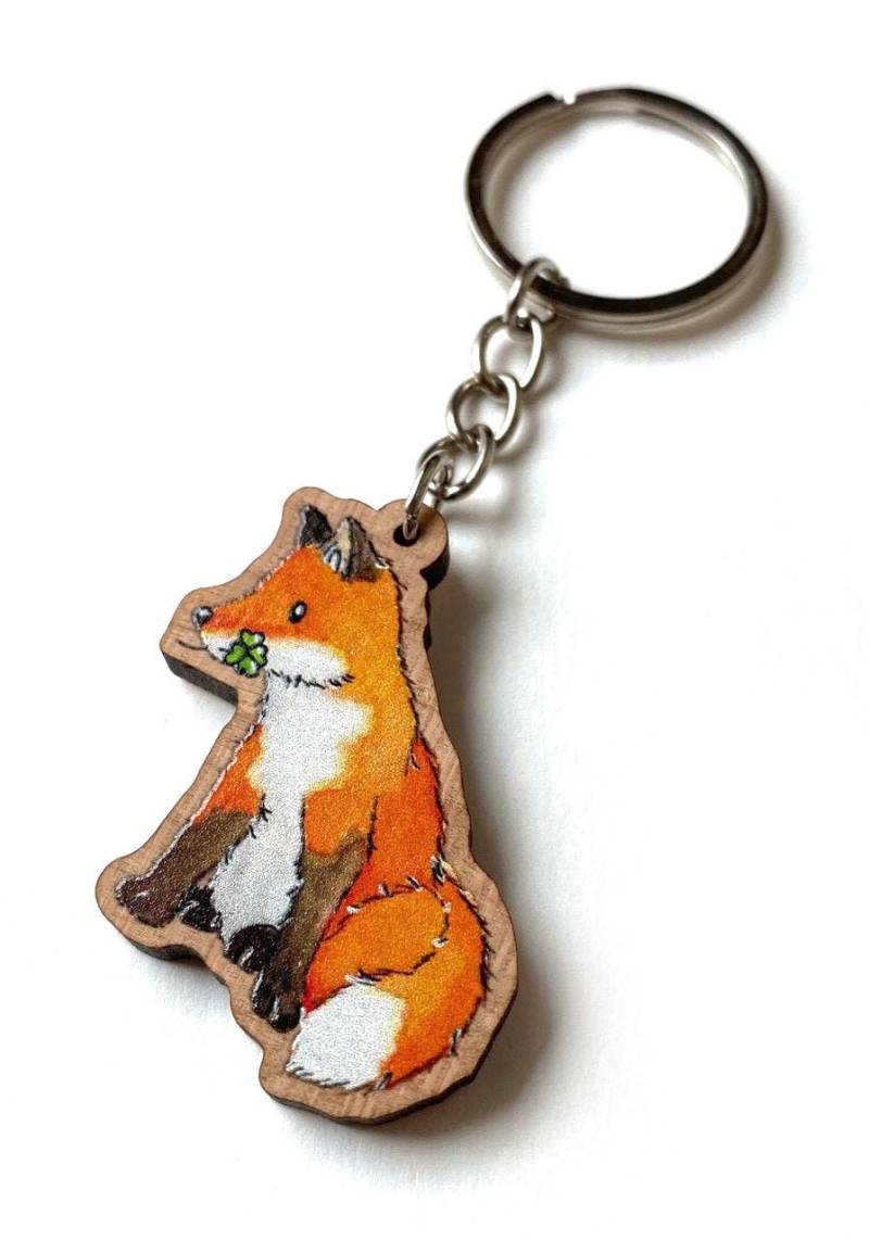 Petpalz Schlüsselanhänger Aus Kirschholz - Glücksfuchs von MelanieStollDE