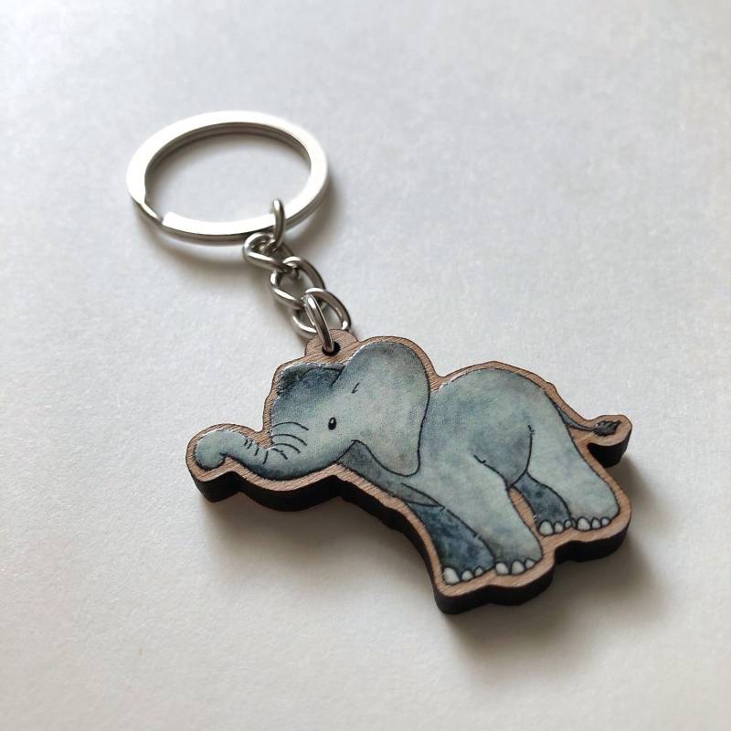 Schlüsselanhänger Aus Kirschholz - Elefant von MelanieStollDE