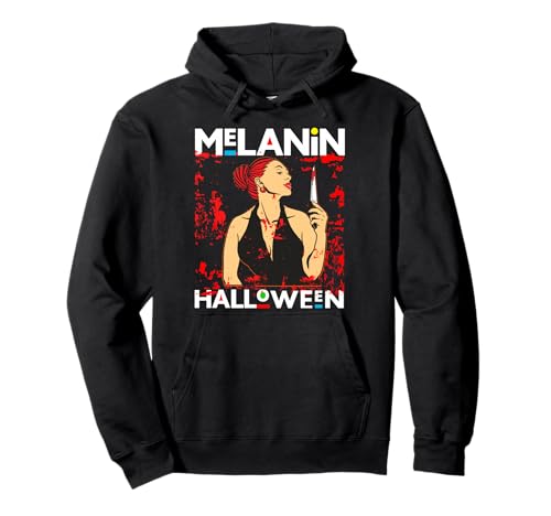Lustiges Melanin Halloween Black Girl Magic Scary Blood Kostüm Pullover Hoodie von Melanin Halloween Shopp