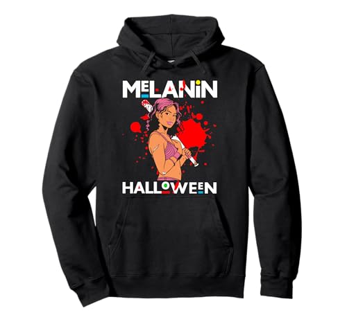 Lustiges Melanin Halloween Black Girl Magic Scary Blood Kostüm Pullover Hoodie von Melanin Halloween Shopp