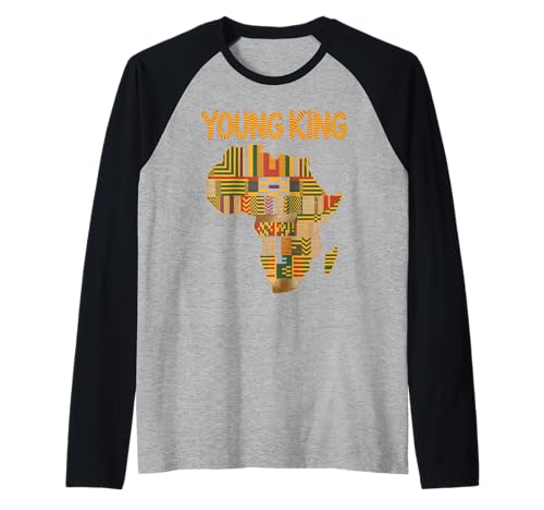 Young King Afrikanische Landkarte Tribal Kultur Muster Damen Herren Raglan von Melanin Royalty Youth Ethnic Heritage Afro Roots
