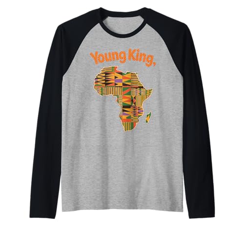 Young King Afrikanische Landkarte Tribal Kultur Muster Damen Herren Raglan von Melanin Royalty Youth Ethnic Heritage Afro Roots