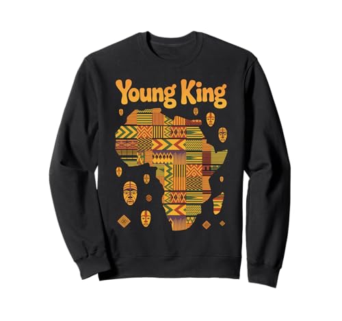 Young King Afrikanische Landkarte Tribal Kultur Muster Damen Herren Sweatshirt von Melanin Royalty Youth Ethnic Heritage Afro Roots