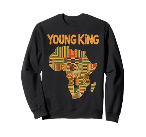 Young King Afrikanische Landkarte Tribal Kultur Muster Damen Herren Sweatshirt von Melanin Royalty Youth Ethnic Heritage Afro Roots