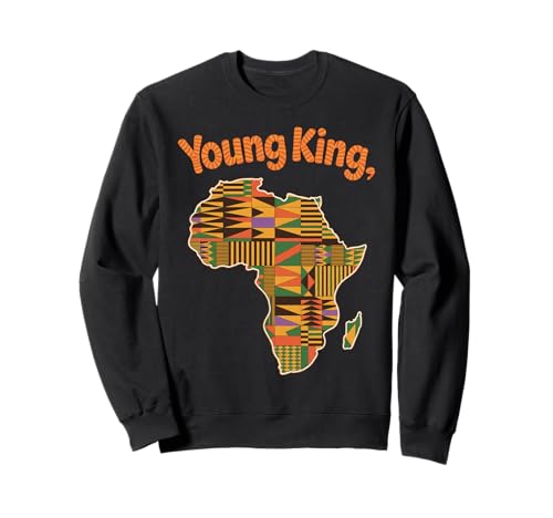 Young King Afrikanische Landkarte Tribal Kultur Muster Damen Herren Sweatshirt von Melanin Royalty Youth Ethnic Heritage Afro Roots