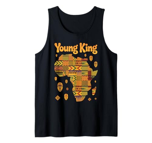 Young King Afrikanische Landkarte Tribal Kultur Muster Damen Herren Tank Top von Melanin Royalty Youth Ethnic Heritage Afro Roots