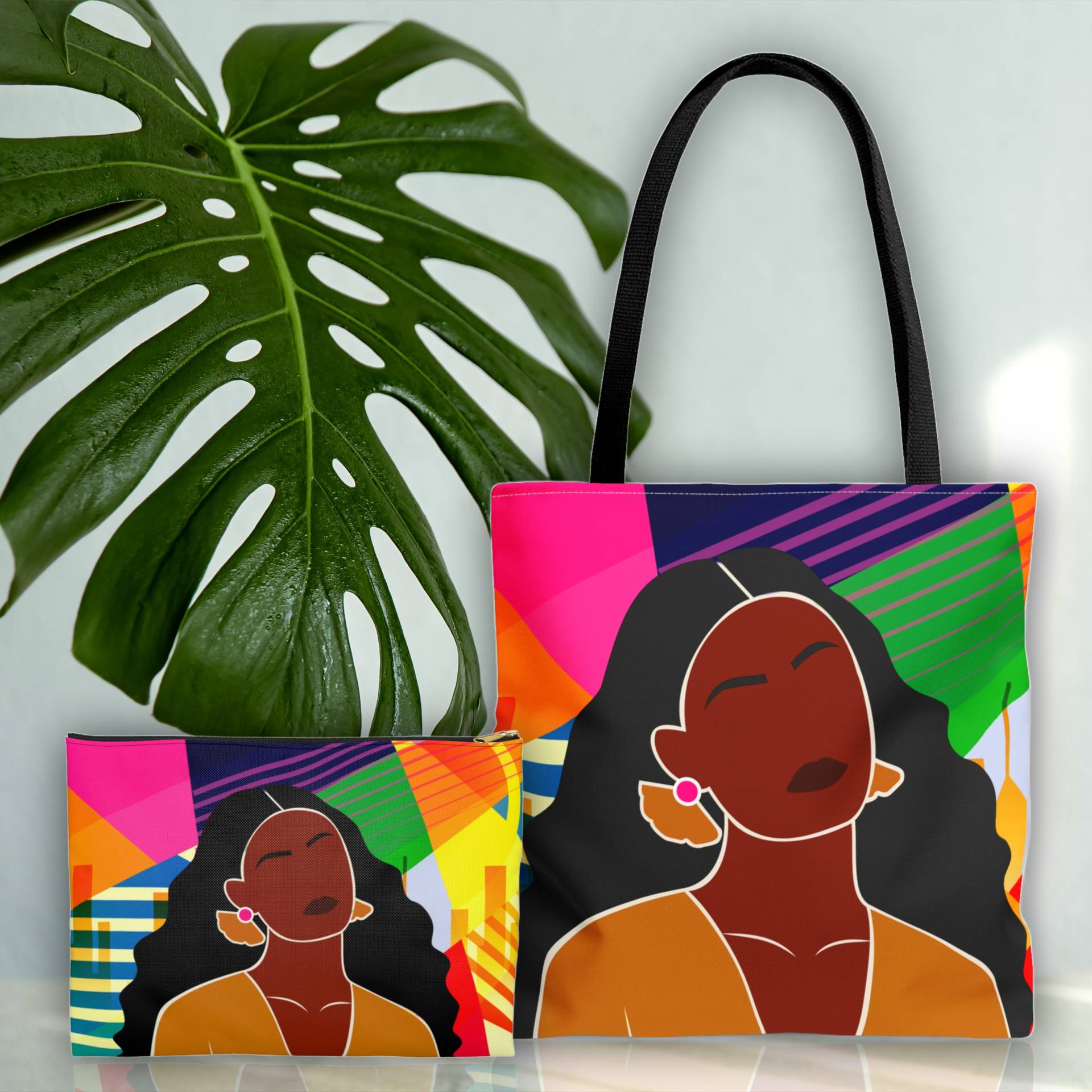 Melanin Göttin Einkaufstasche Make-Up Beutel Bündel, Afroamerikaner-Einkaufstasche, Tote Für Schwarze Frauen, Mädchen-Einkaufstasche, Reisetasche von MelaninChicGoods