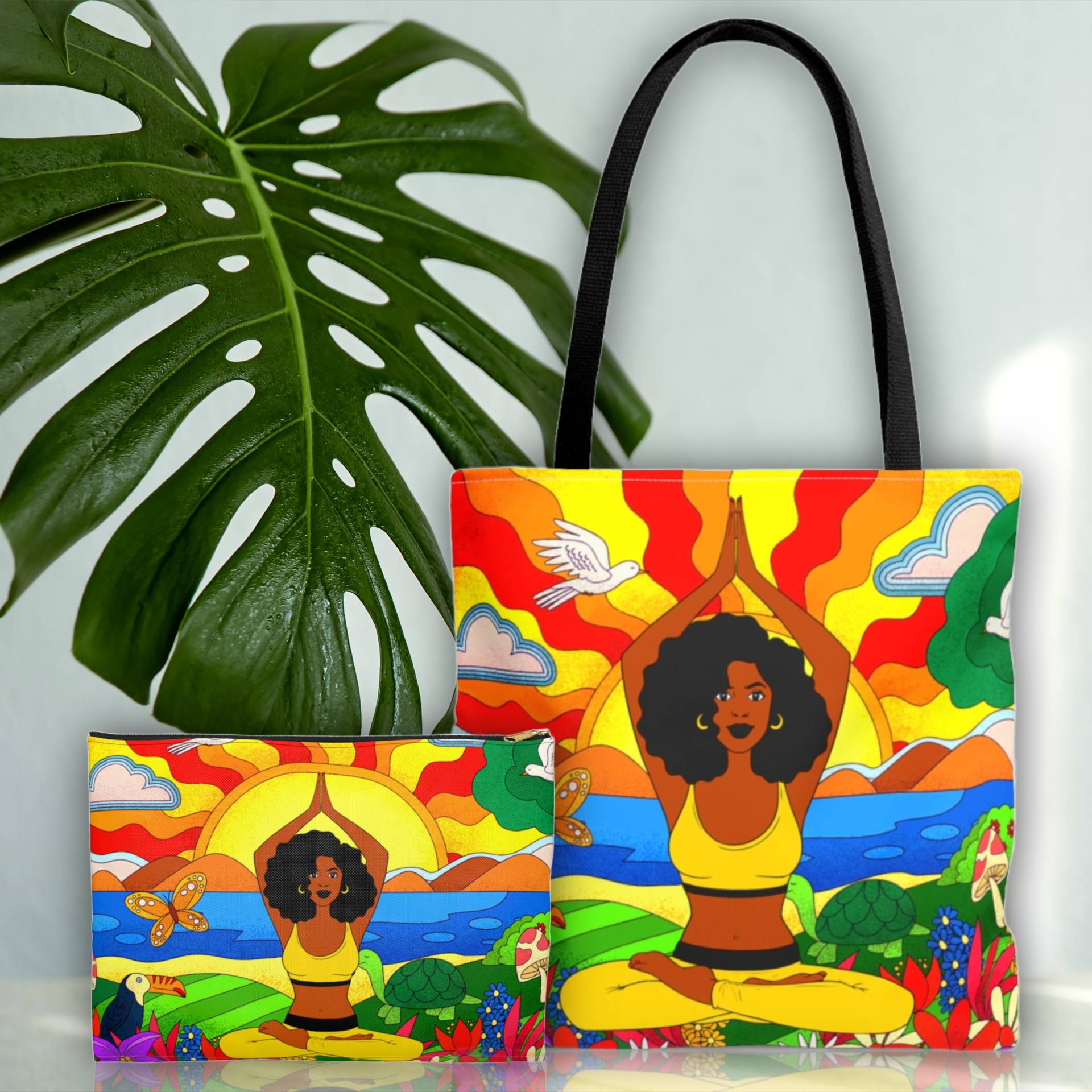 Einkaufstasche Makeup Pouch Bundle, Afroamerikaner-Einkaufstasche, Tote Für Schwarze Frauen, Mädchen-Einkaufstasche, Reisetasche von MelaninChicGoods