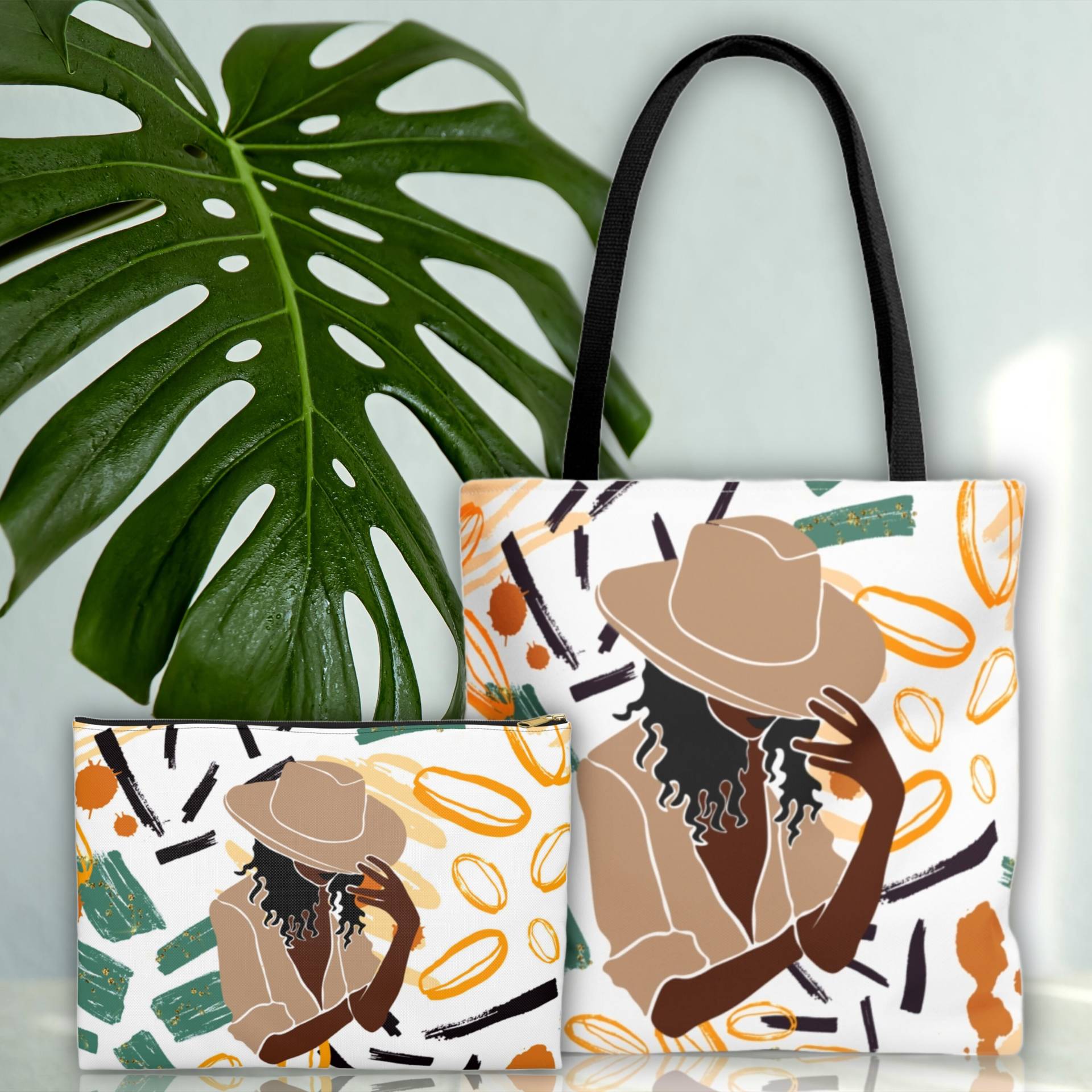 Einkaufstasche Makeup Pouch Bundle, Afroamerikaner-Einkaufstasche, Tote Für Schwarze Frauen, Mädchen-Einkaufstasche, Reisetasche von MelaninChicGoods