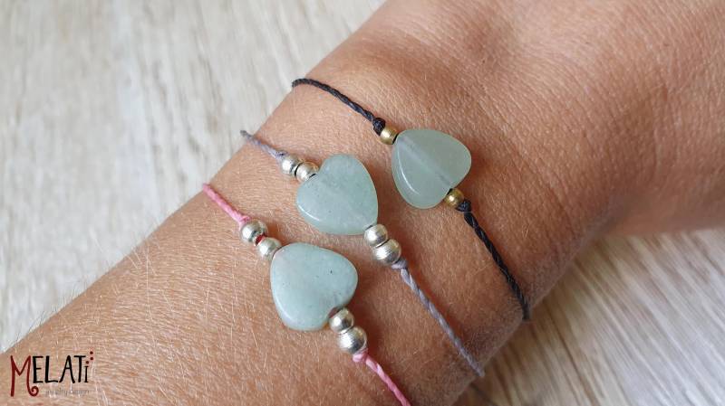 Armband Mit Herz Aus Stein, Steinarmband Herz, Quarz Armband, Schutzstein Grüner Stein Herzarmband, Beste Freundin von MelatiJewelryDesign