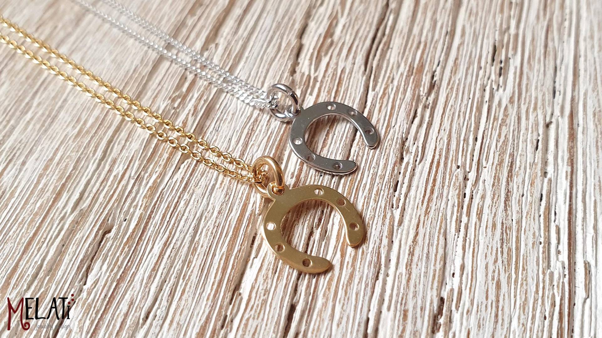 Silberkette Hufeisen, Kette Für Glück, Kurze Goldene Halskette Mit Glückskette, Mädchen Silberkette Hufeisen, Kette Für Glück, Kurze Goldene Halskette Mit Glückskette, Mädchen von MelatiJewelryDesign