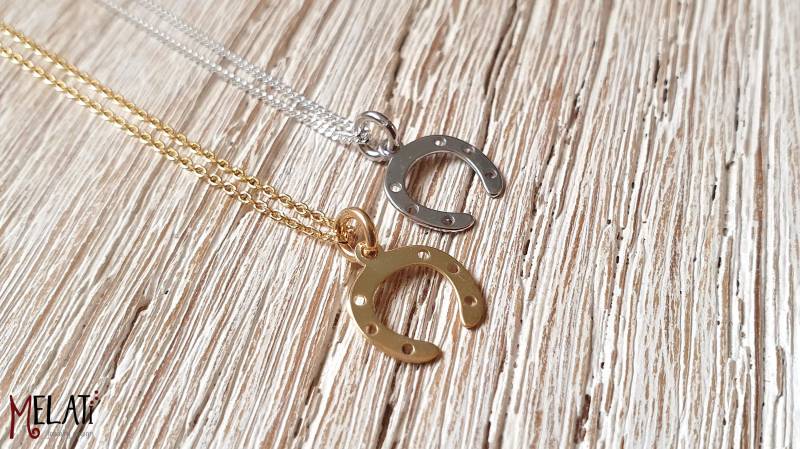 Silberkette Hufeisen, Kette Für Glück, Kurze Goldene Halskette Mit Glückskette, Mädchen Silberkette Hufeisen, Kette Für Glück, Kurze Goldene Halskette Mit Glückskette, Mädchen von MelatiJewelryDesign