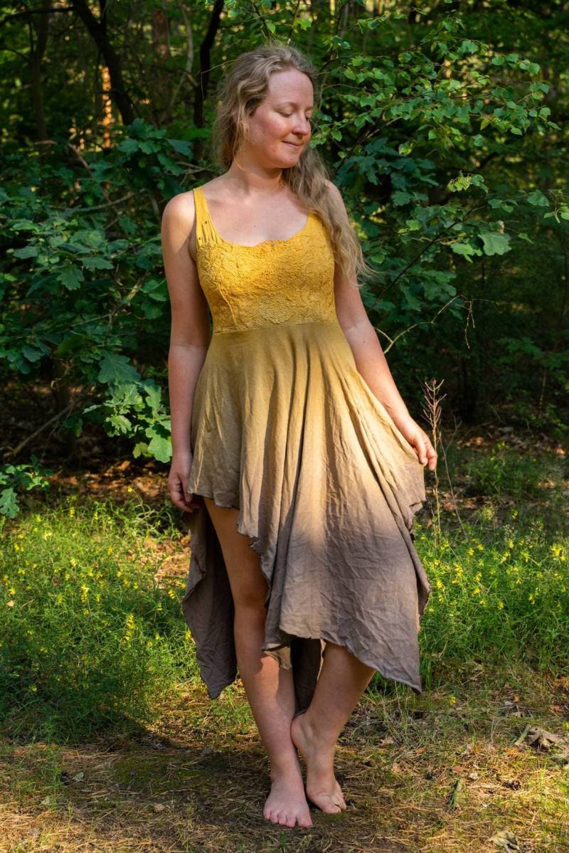 Elfen Kleid Meduna Hanfjersey Zipfelkleid von MelavastraShop