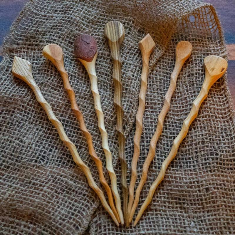 Extra Lange Haarnadeln Aus Recyceltem Holz - Perfekter Halt Für Jedes Haar von MelavastraShop