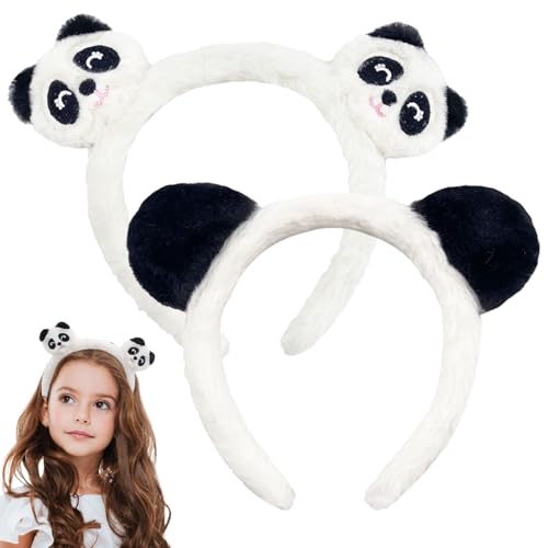Melbelia Tierohr-Stirnbänder, 2 Stück, Plüsch-Panda-Ohren, Kostüm, Haarband mit Panda-Ohren, niedliches Ohr-Haar-Zubehör für Themenveranstaltungen und Party-Dekoration von Melbelia