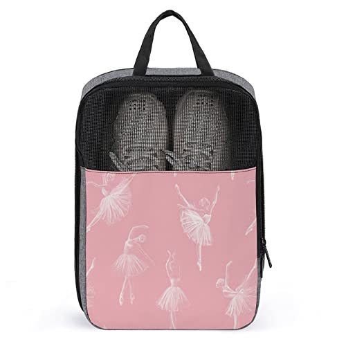Cute Travel Shoes Bag,Ballerina Dancing Art Girl Waterproof Breathable Portable Travel Shoe Bag with Zipper,Travel Shoe Organizer Bag Shoes Storage Bag for Men Women Gym Daily von Melbrakin