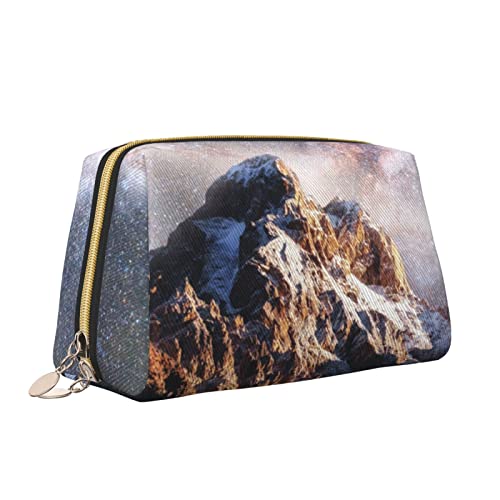 Elegante Reise-Kosmetiktasche aus Leder für Damen, wasserdicht, Make-up-Tasche, Geldbörse, Kulturbeutel, Organizer, Etui mit Reißverschluss für Damen, Schmuck, Kosmetika, S von Melbrakin